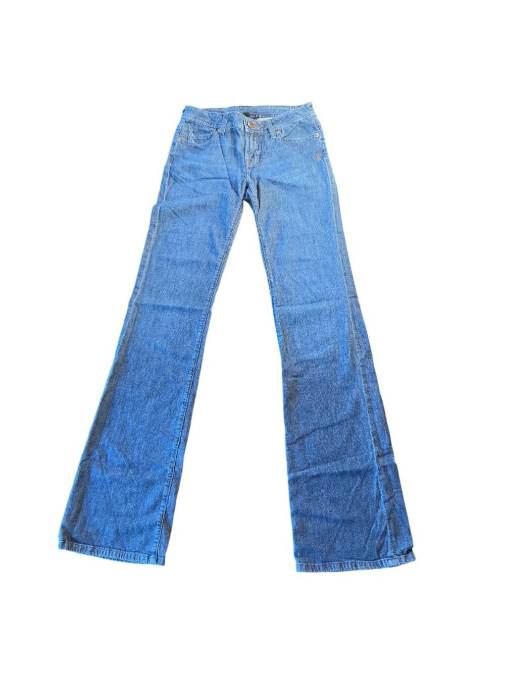 Genetic Denim Flare Jeans 27 Low Rise Y2K Medium Wash Stretch Bell Bottom USA